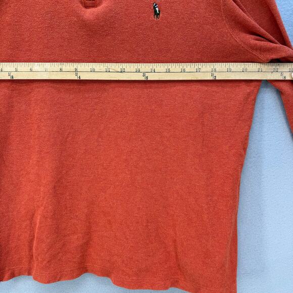 Polo Ralph Lauren Men's M Orange Estate Rib Long Sleeve Quarter Zip Pullover - Picture 9 of 10